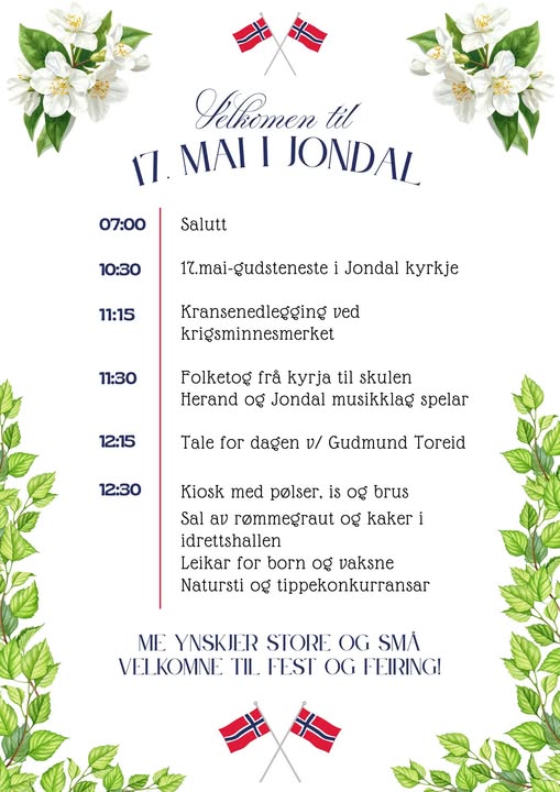 17. mai i Jondal 2026
