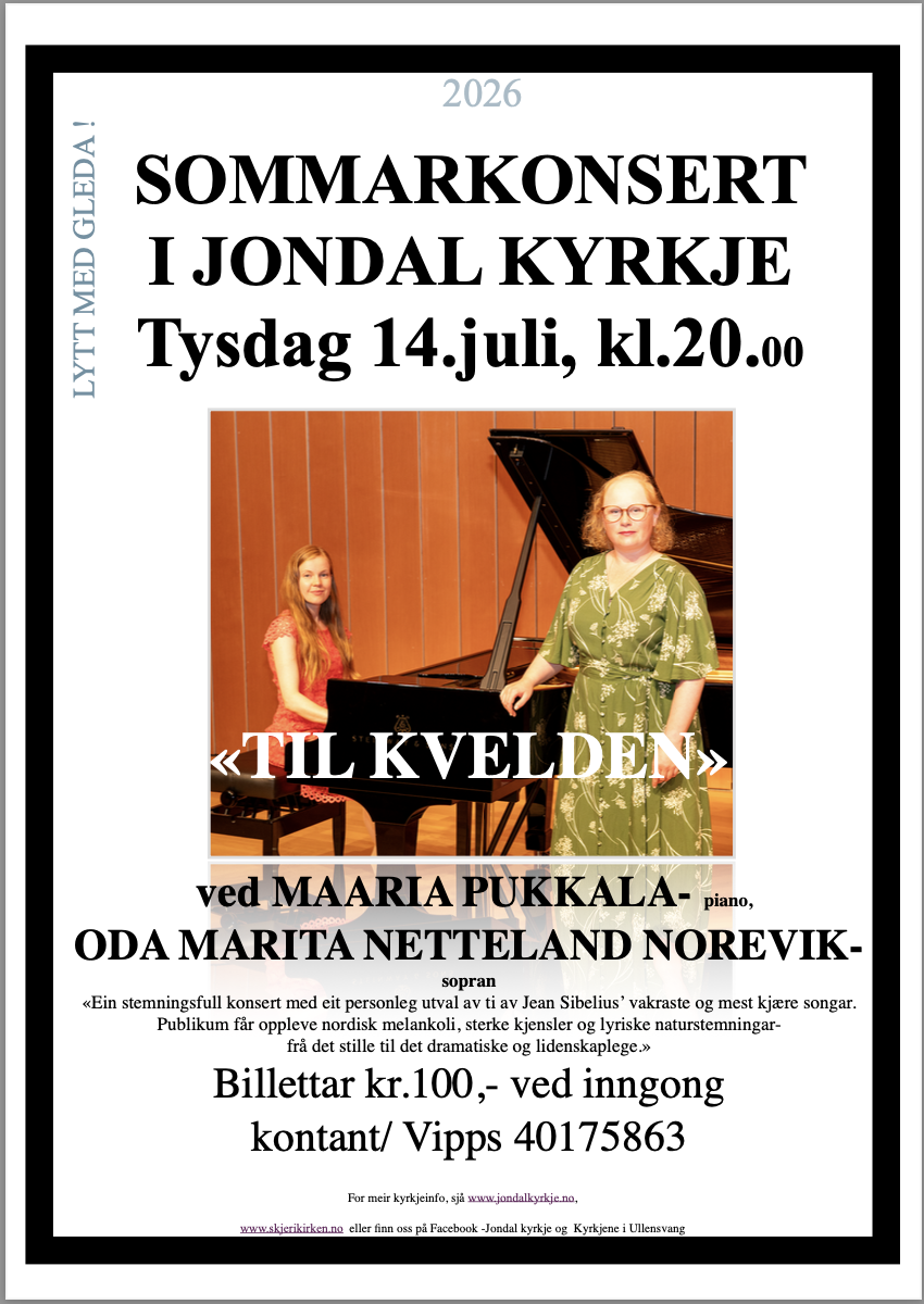 Somarkonsert i Jondal kyrkje
