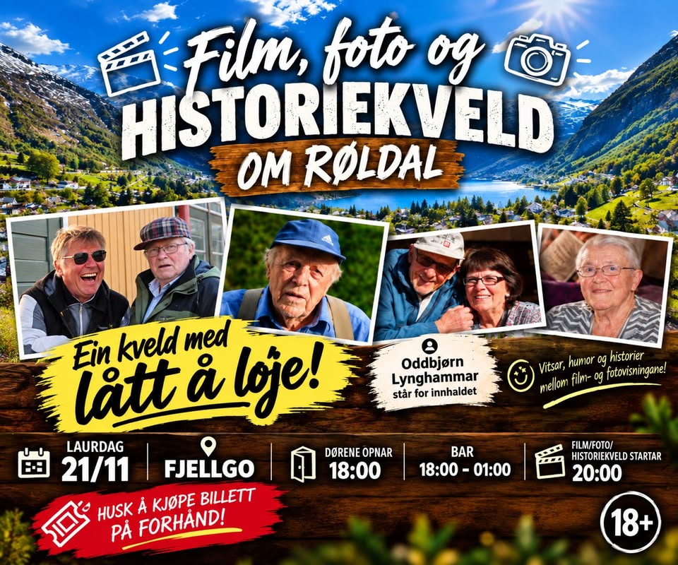 Film, foto og historiekveld om Røldal