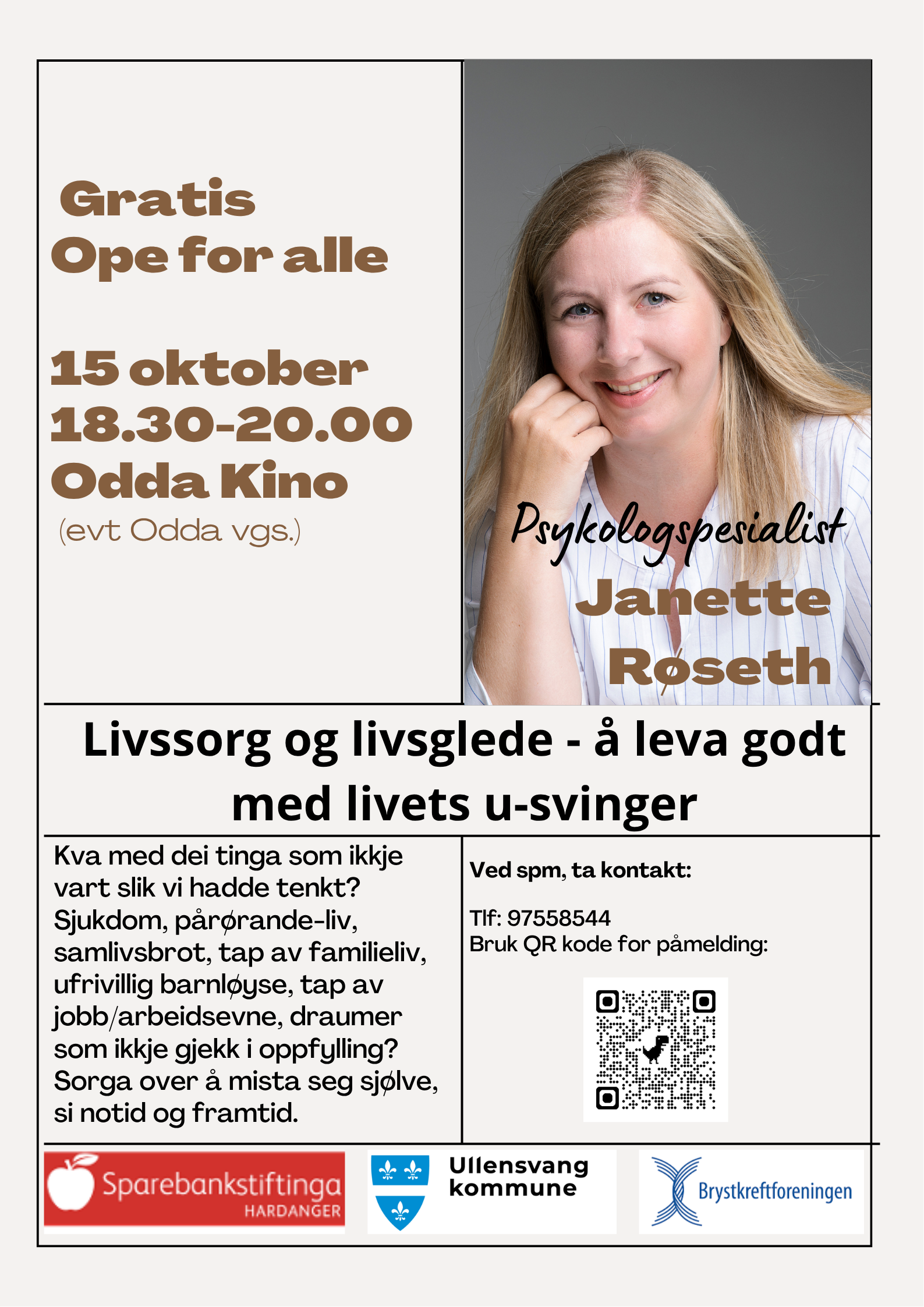 Livssorg og livsglede - å leva godt med livets u-svinger