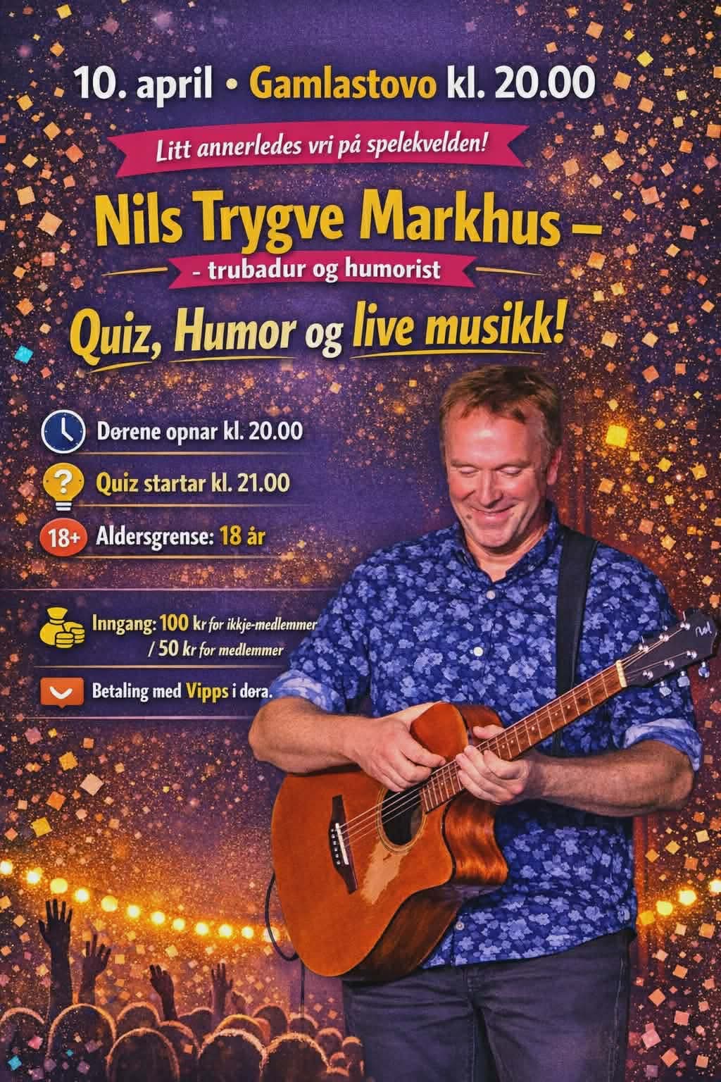 Quiz, Humor og live musikk i Gamlastovo